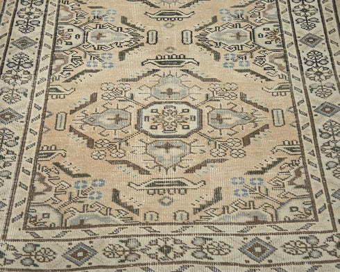 3x5 Vintage Brown Persian Style Hand Knotted Low Pile Wool Area Rug